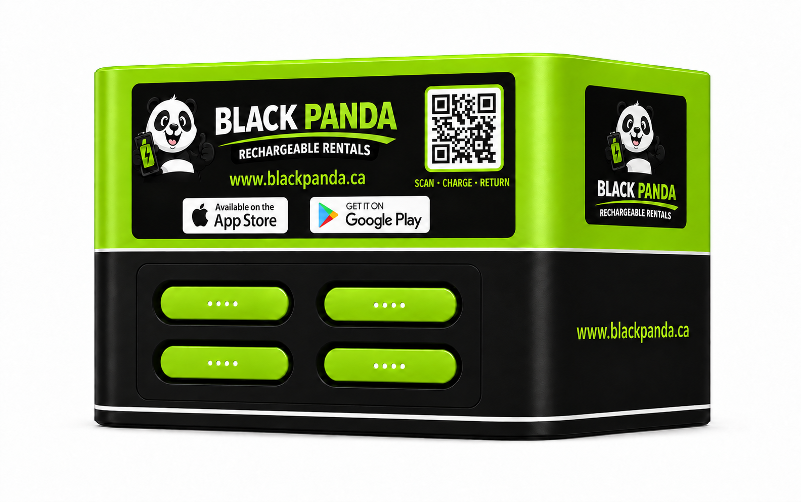 Black Panda branded 4-slot counter charging station