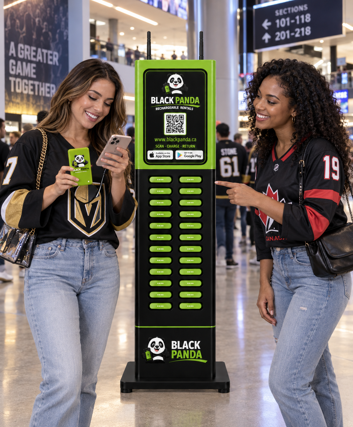 Black Panda 32-slot charging station for high-traffic Vancouver Island venues